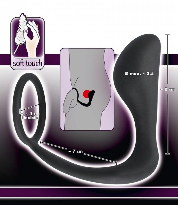 Black Velvets Ring&amp;Plug wtyczka analna z ringiem erekcyjnym
