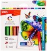 Kredki plastikowe trójkątne 12-kol. Color emotion, Deli