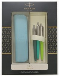 Komplet Jotter mix 3szt w pudełku prezentowym z etui niebieskim , Parker