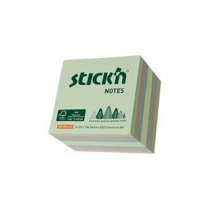 Notes kostka FSC 51x51mm pastel ziel/żół/pom/róż 240 kartek