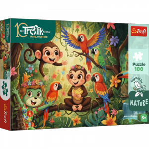 Puzzle 100 Inspired By Nature Małpki i przyjaciele Rodzina Treflików 16570