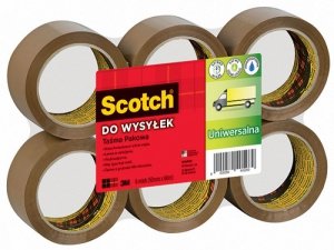 Taśma pakowa 48 mm x 66 m brązowa hot-melt 371, Scotch 3M