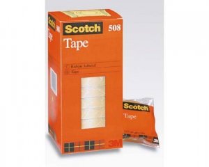 Taśma biurowa 19mm x 33m transp-żół. ekonom. w folii 508, Scotch 3M