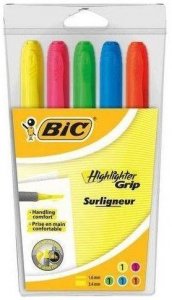 Zakreślacz Highlighter Grip mix Etui 5szt, BiC