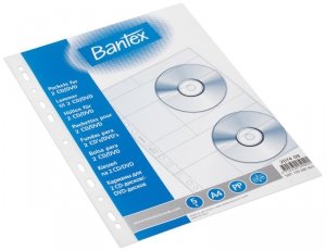 Koszulki na 2 płyty CD A4 PP 0.18 mm op. 5 szt., Bantex