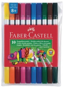 Flamastry dwustronne 10-kol. w etui, Faber-Castell