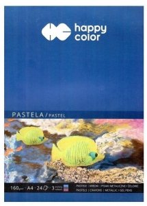 Blok do pasteli A4, 24 ark, 3-kol, 160g, Happy Color