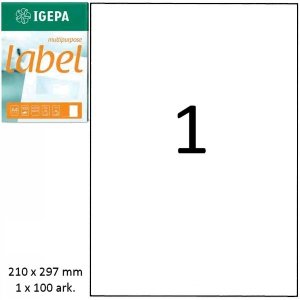 Etykiety 210x297mm 100ark. Igepa Label