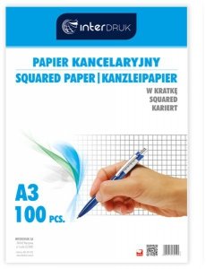 Papier kancelaryjny A3 kratka 100 ark, Interdruk