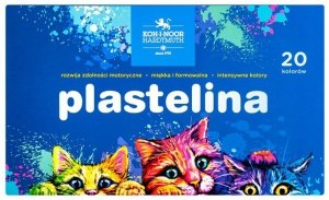 Plastelina 20-kol. 400g, Kotki, op. kartonowe - seria niebieska, Koh-I-Noor