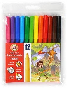 Flamastry 12-kol. w etui foliowym, Koh-I-Noor