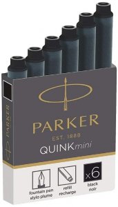 Naboje atramentowe mini czarne 6 szt. 361042, Parker