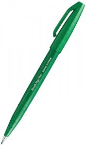 Pisak pędzelkowy Brush Sign Pen D zielony SES15C-D, Pentel