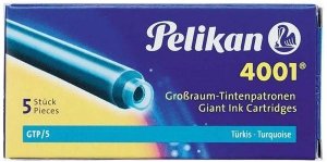 Naboje atramentowe długie turkus. 5 szt., Pelikan