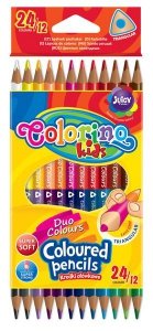 Kredki trójkątne 12/24-kol. dwukolorowe Colorino Kids, Patio