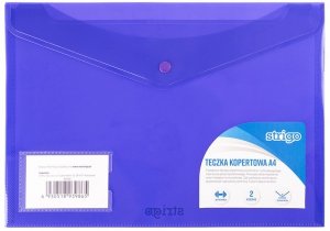 Teczka kopertowa A4 PP z dwoma kieszeniami pozioma fioletowa, Strigo