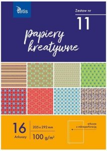 Papiery kreatywne A4 zestaw nr 11 KB030-11, Tetis