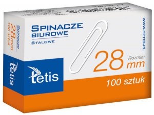 Spinacze 28 mm 100 szt., Tetis