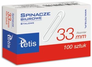 Spinacze 33 mm 100 szt., Tetis