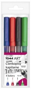 Cienkopisy kapilarne 0,5 mm 4 kolory, Toma