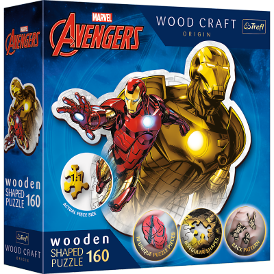 Puzzle160 drewniane konturowe Odważny Iron Man 20183