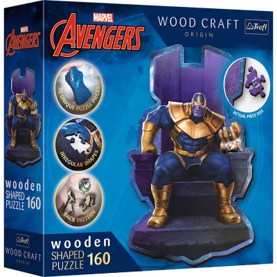 Puzzle 160 drewniane konturowe Thanos na Tronie 20184