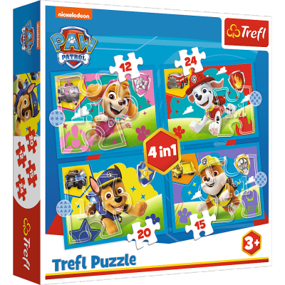 Puzzle 4w1 Biegnące Pieski 34628