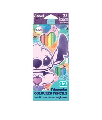 Kredki ołówkowe trójkątne Disney Fashion Stitch 12 kolorów