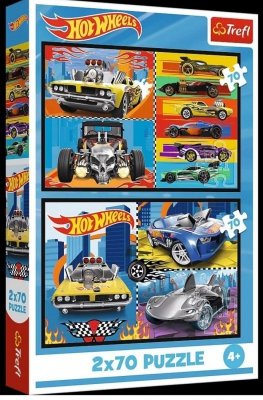 PUZZLE 2x70 - Samochodziki Hot Wheels 34442