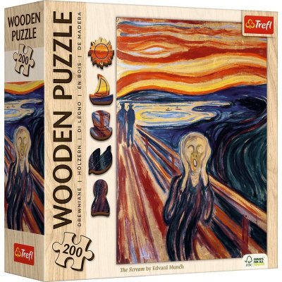 Puzzle 200 drewniane Krzyk Edvard Munch 20252