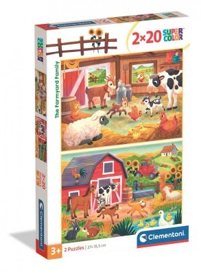 Puzzle 2x20 Super kolor The Farmyard Family 24818
