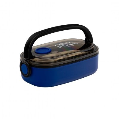 Śniadaniówka 900ml Aqua Pure ze sztuccami blue/black