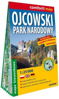 Ojcowski Park Narodowy kieszonkowa laminowana mapa turystyczna 1:25 000