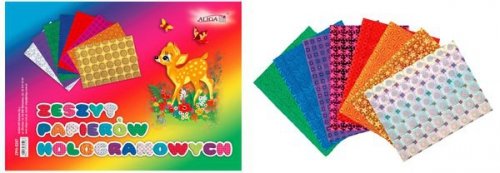 Zeszyt papierów kolorowych holograficznych B4 ZPH-5287, Aliga