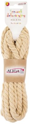 Sznurek bawełniany 8mm x 4m biały SB-0797, Aliga