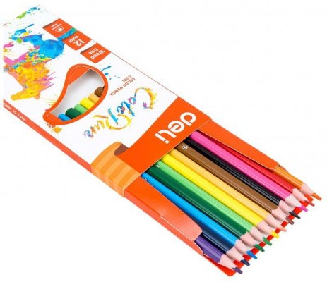 Kredki ołówkowe bezdrzewne 12-kol. Colorun, Deli