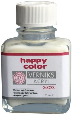 Werniks akrylowy GLOSS, 75 ml, przezroczysty, Happy Color