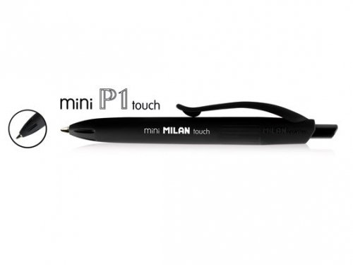 Długopis P1 mini Rubber Touch czarny, Milan