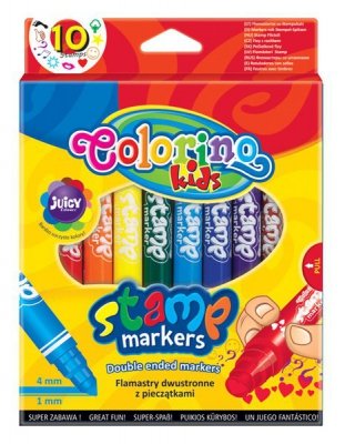 Flamastry 10-kol. dwustronne z pieczątkami Colorino Kids, Patio