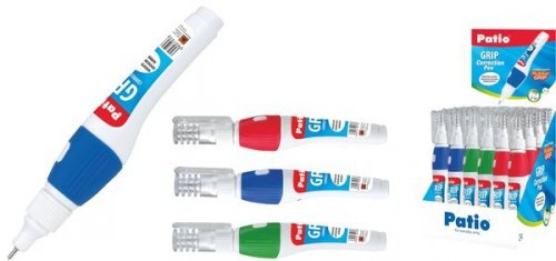 Korektor w długopisie 7ml met. końc. Grip, Patio