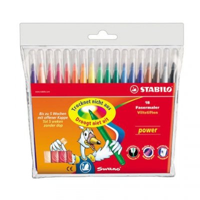 Flamastry Power 18-kol., Stabilo