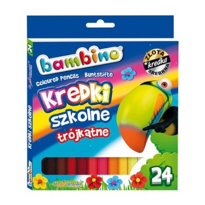 Kredki 24-kol. 18 cm ołówkowe trójkątne Bambino, St.Majewski