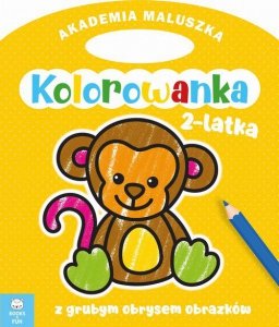 Akademia maluszka Kolorowanka 2-latka Małpka z grubym obrysem