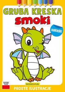 Kolorowanka Smoki z naklejkami gruba kreska