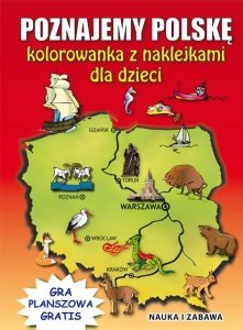 Poznajemy Polskę Kolorowanka z naklejkami dla dzieci