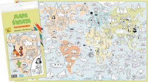 Mapa świata Kolorowanka XL-kolor 2 sztuki