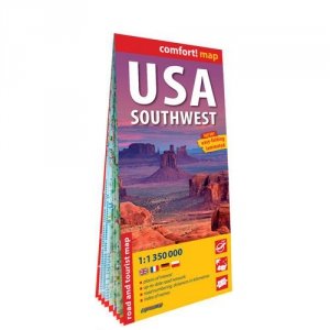 USA południowo-zachodnie (USA Southwest); laminowana mapa samochodowo-turystyczna 1:1 350 000