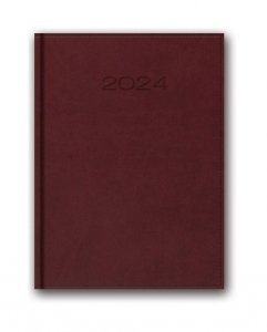 Kalendarz 2024 51D B5 książkowy bordowy