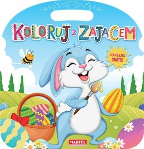 Kolorowanka z naklejkami. Koloruj z zającem