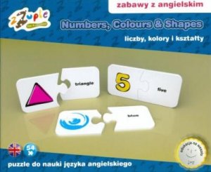 zZuple. Numbers, colours and shapes. Jednostronne puzzle do nauki języka angielskiego: liczby, kolory i kształty